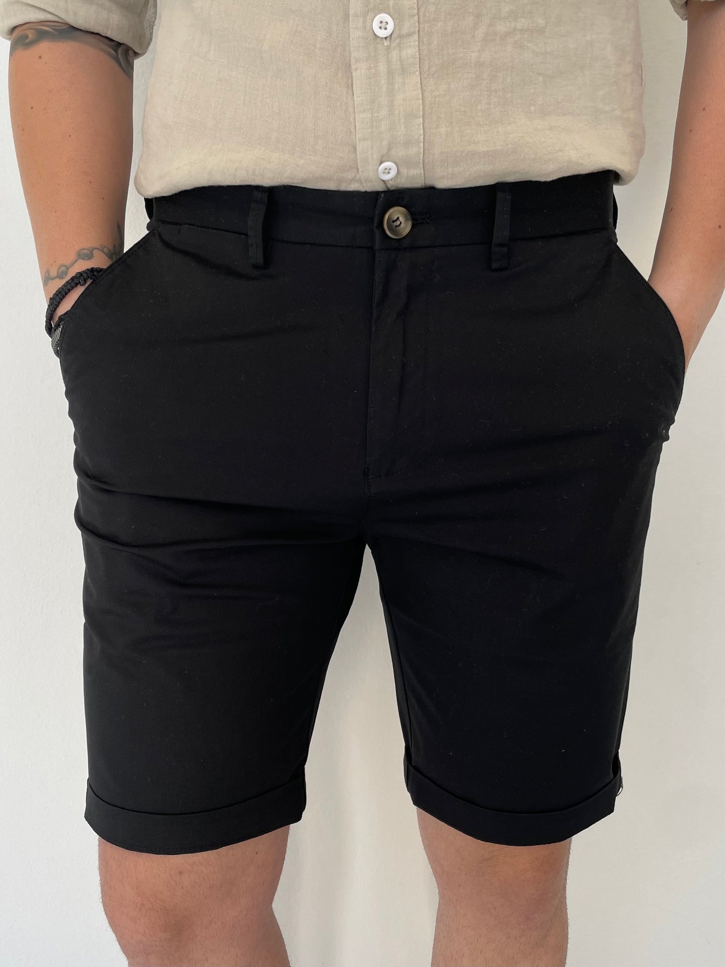 Βερμούδα υφασμάτινη μαύρη