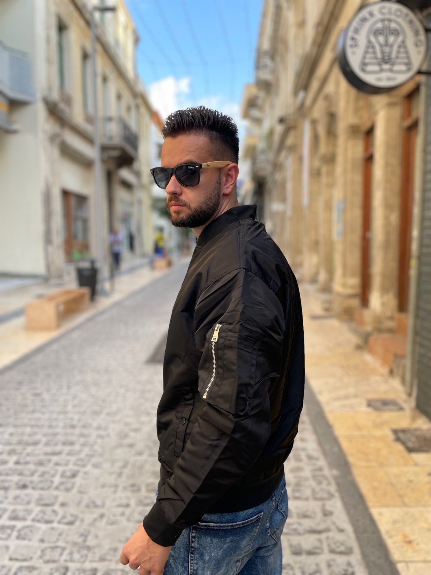 Μπουφάν FLY BOMBER μαύρο