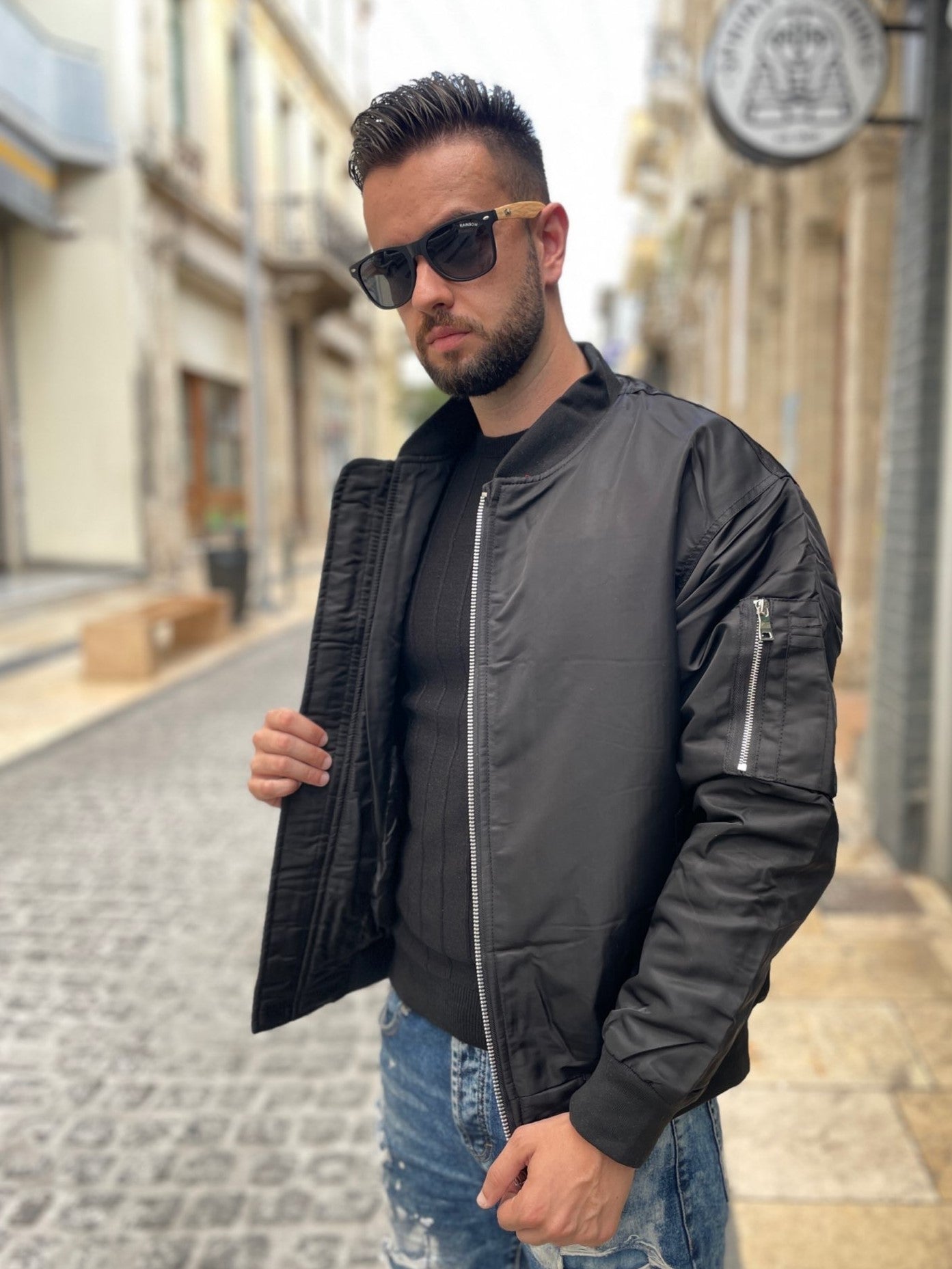 Μπουφάν FLY BOMBER μαύρο