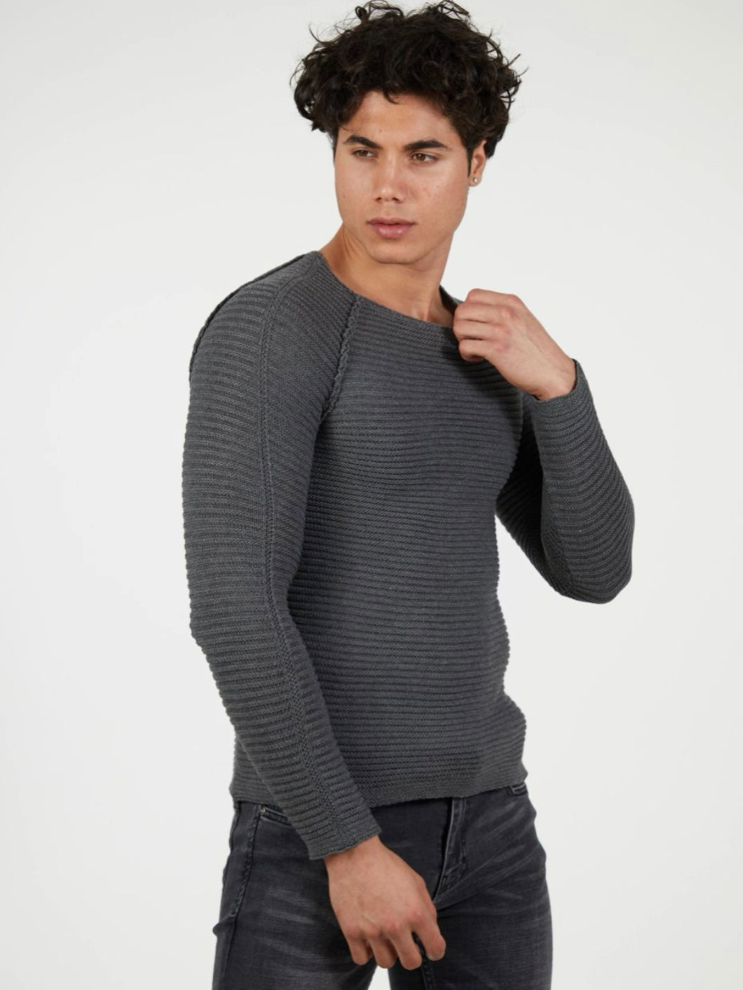 Μπλούζα πλεκτή ανθρακί