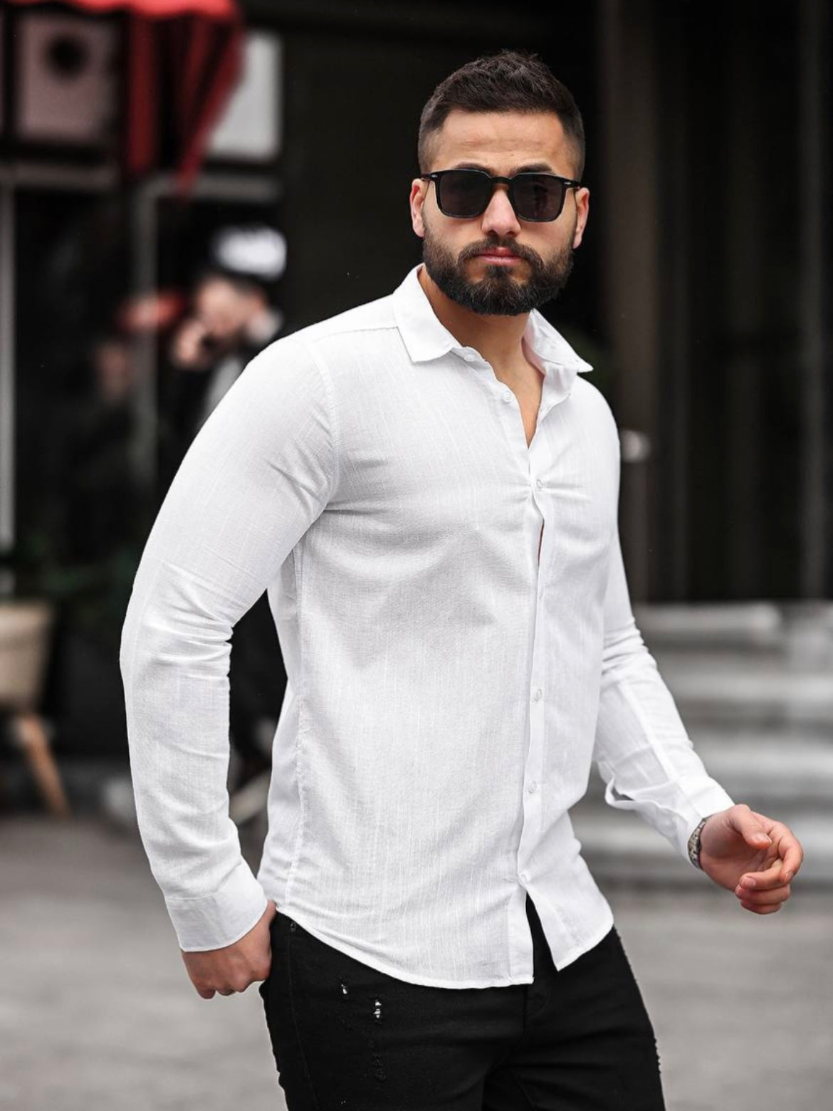 Πουκάμισο PULGAR λινό άσπρο