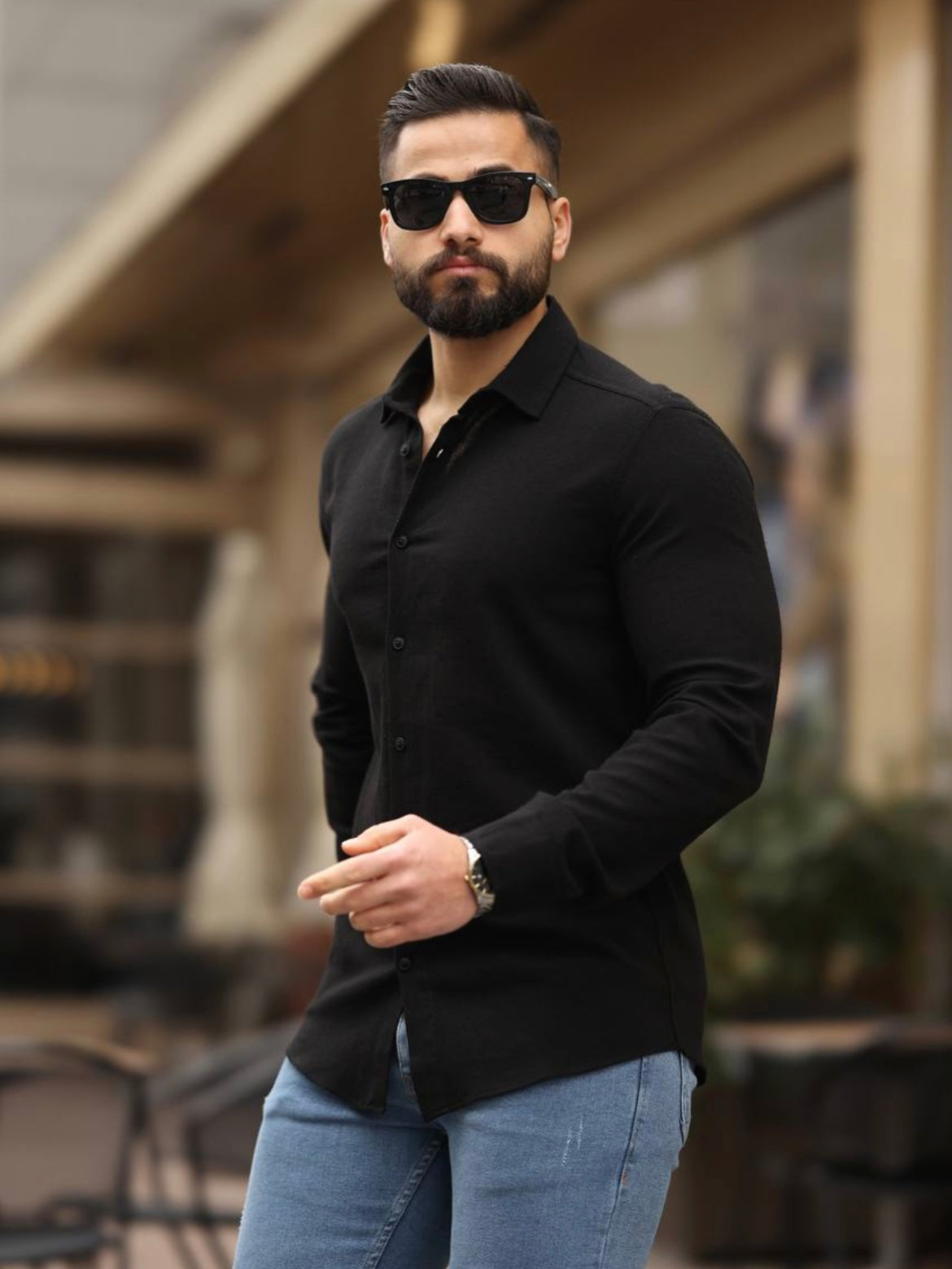 Πουκάμισο PULGAR λινό μαύρο