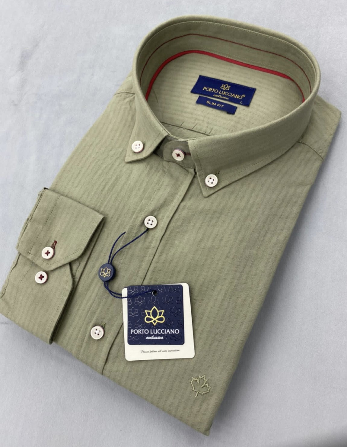 Πουκάμισο PORTO LUCCIANO γκοφρέ χακί