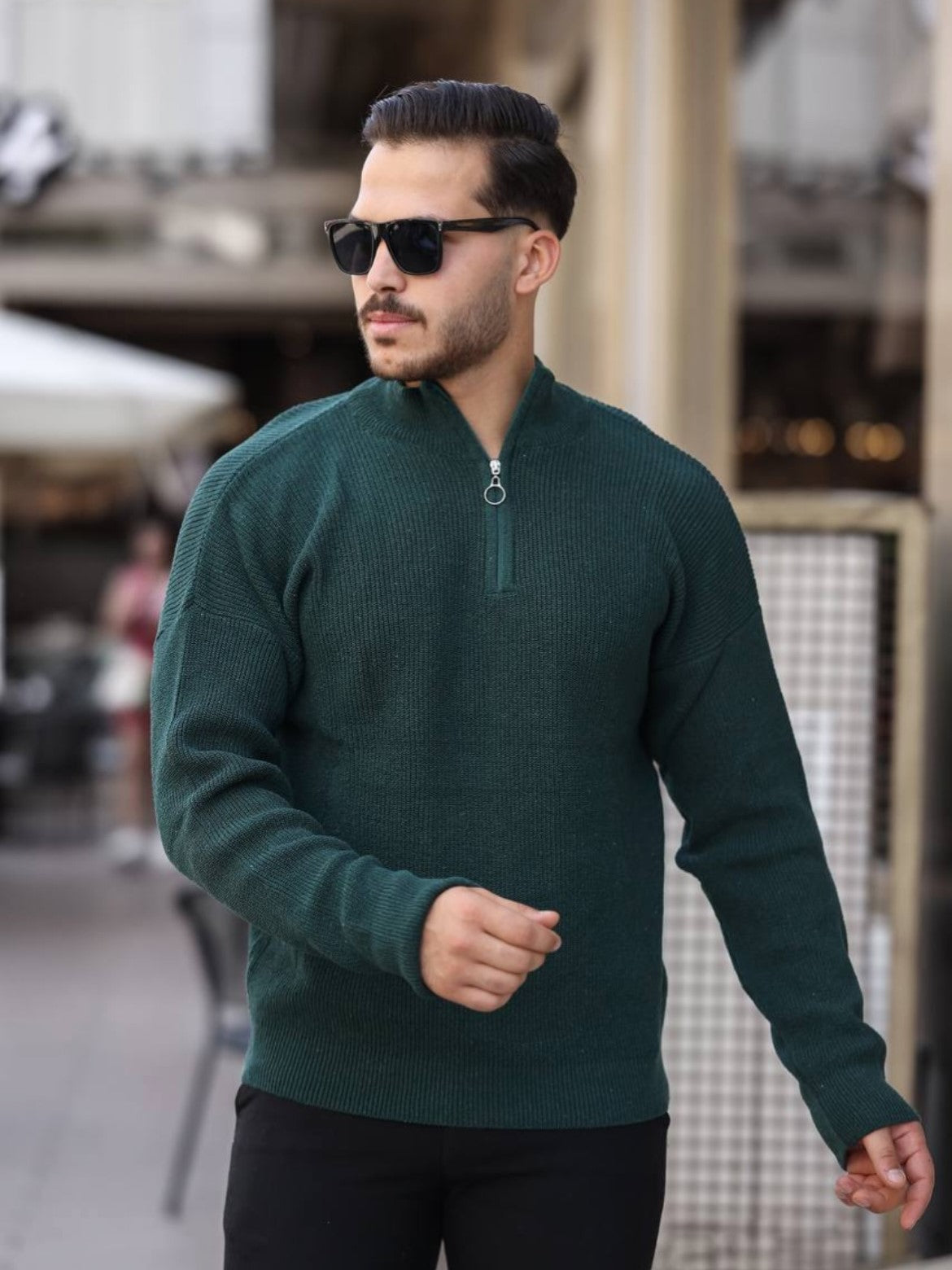 Μπλούζα με φερμουάρ TMB κυπαρισσί