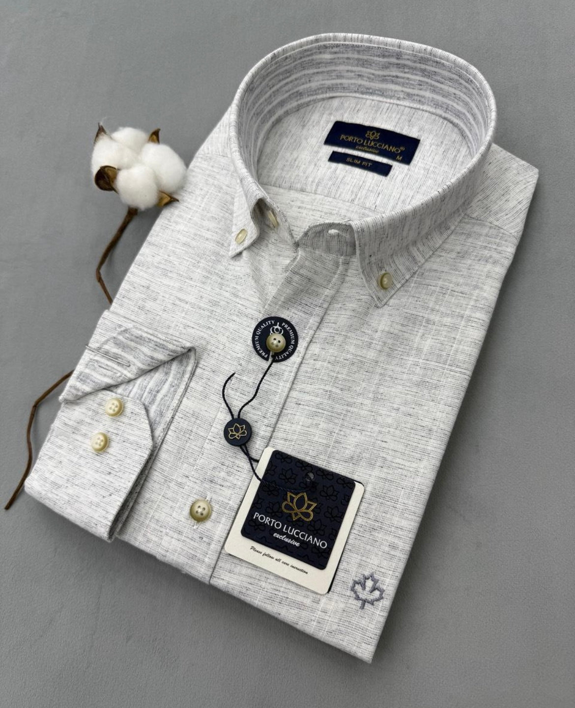 Πουκάμισο PORTO LUCCIANO με γκρι σχέδιο