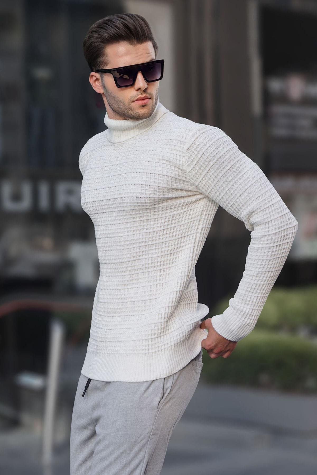 Πουλόβερ ζιβάγκο MADMEXT άσπρο