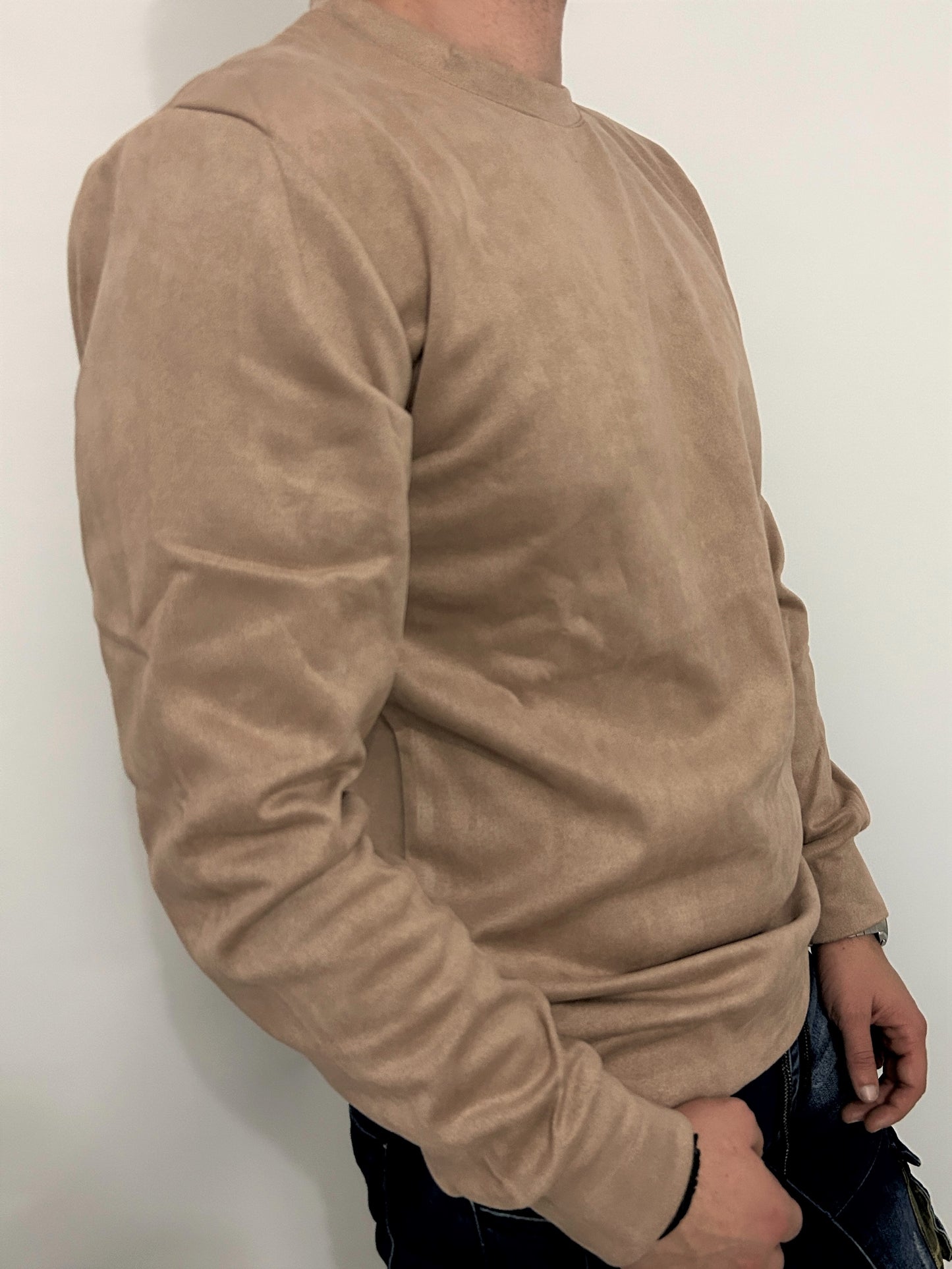 Μπλούζα σουέντ μπεζ