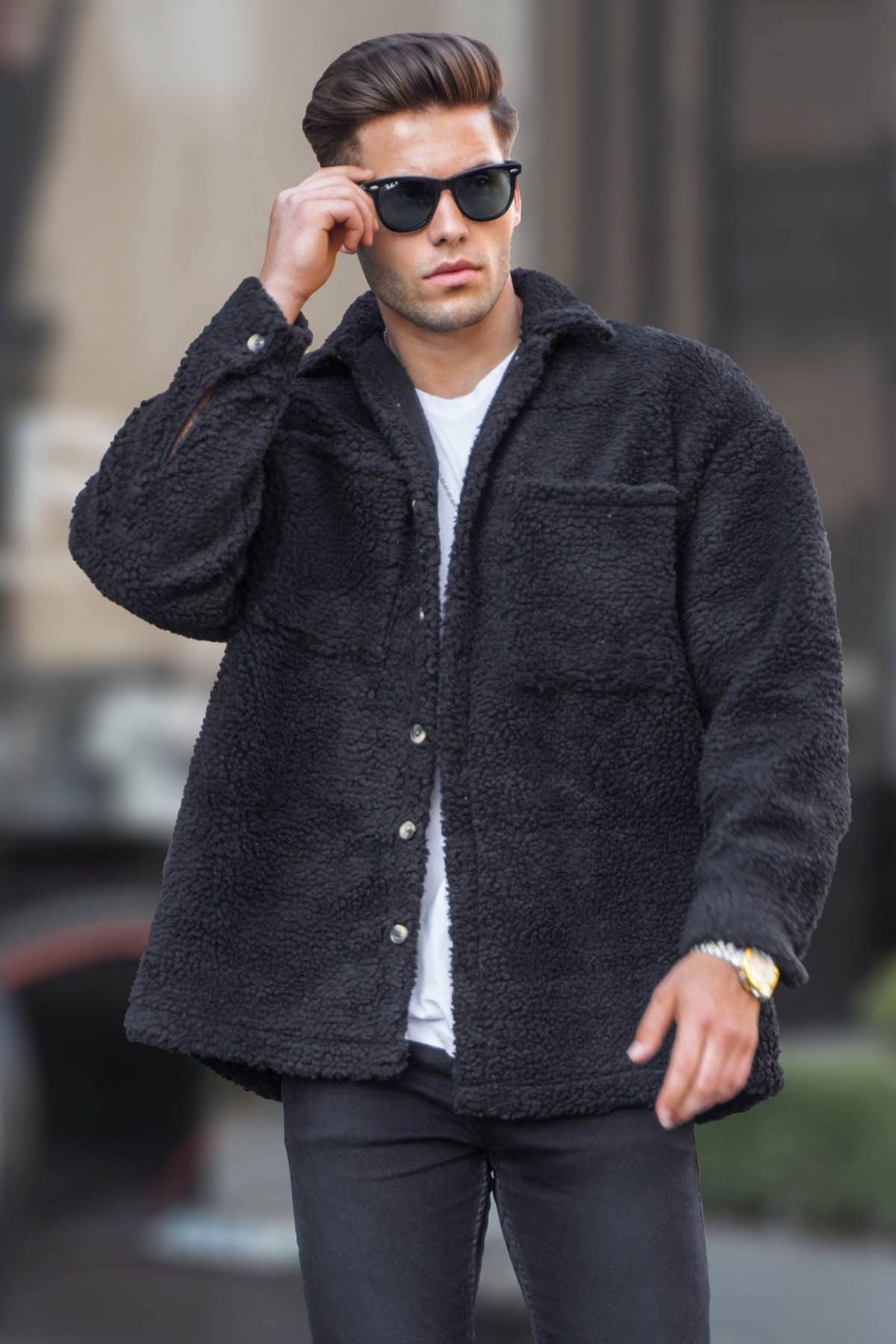 Ζακέτα MADMEXT Fleece μαύρη