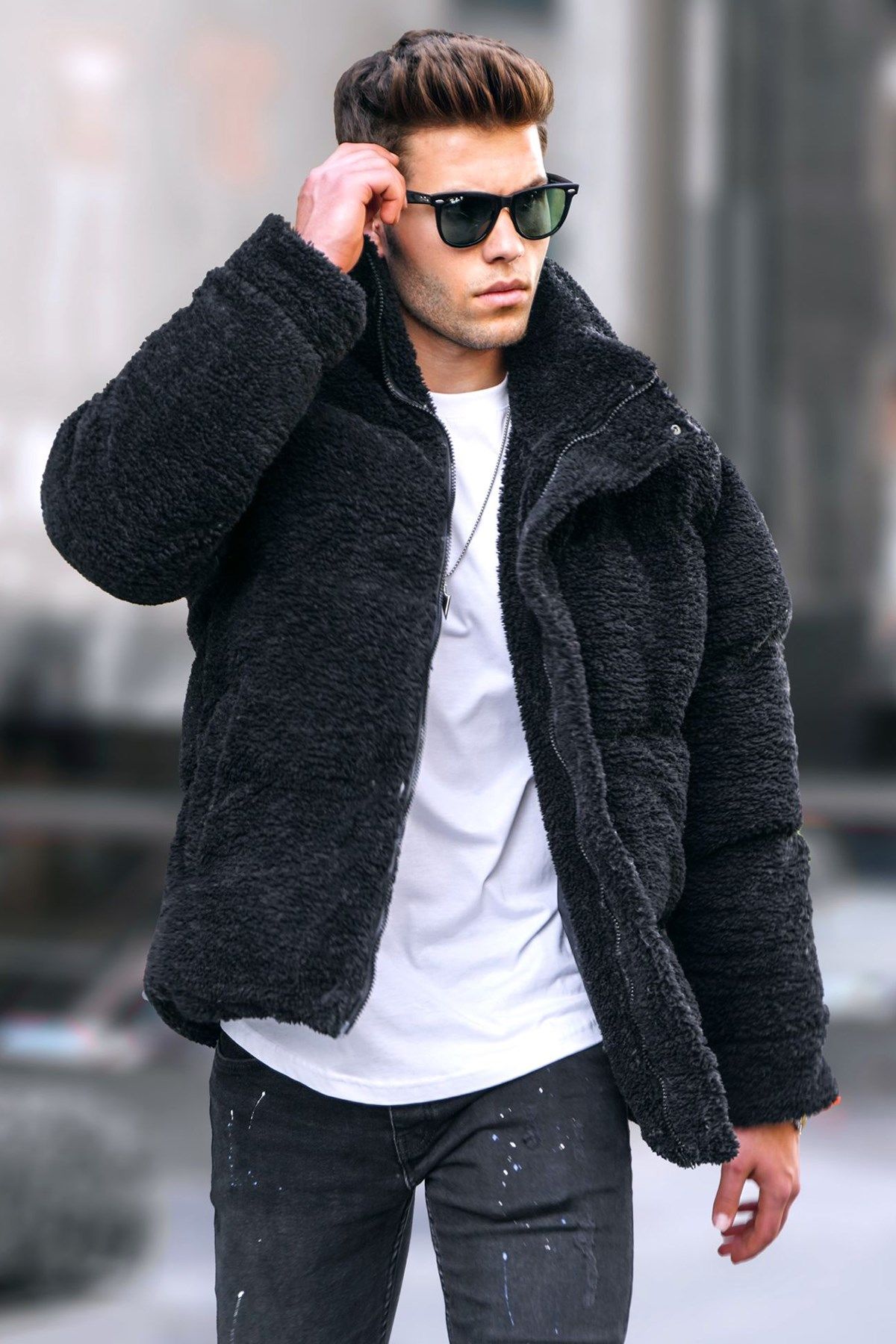 Μπουφάν MADMEXT Fleece μαύρo