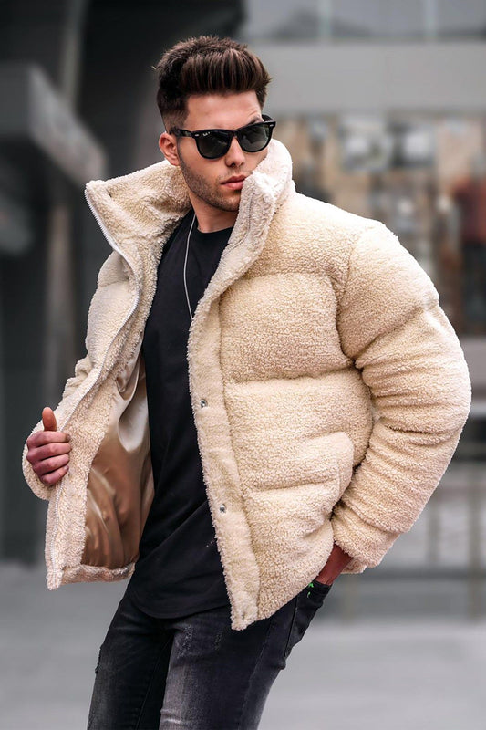 Μπουφάν MADMEXT Fleece μπεζ