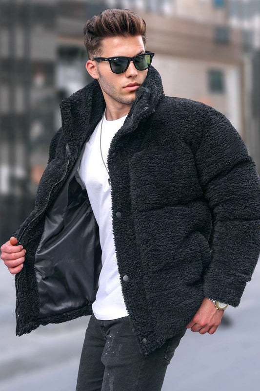 Μπουφάν MADMEXT Fleece μαύρo