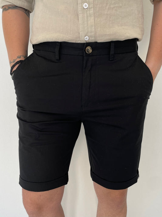 Βερμούδα υφασμάτινη μαύρη