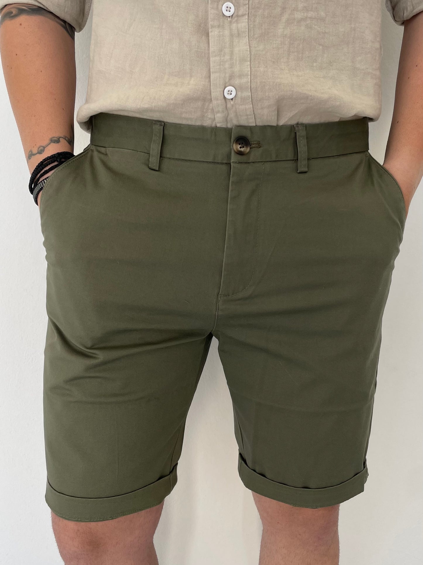 Βερμούδα υφασμάτινη χακί