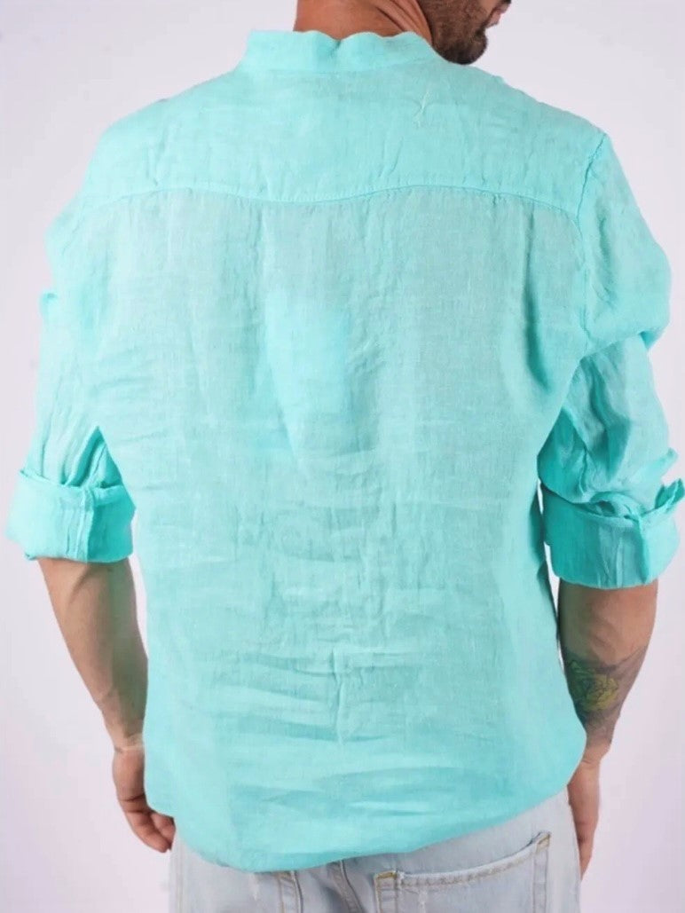 Πουκαμίσα λινή μέντα