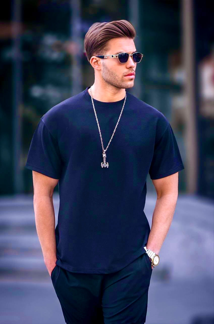 Μπλούζα κοντομάνικη MADMEXT σκούρα μπλε