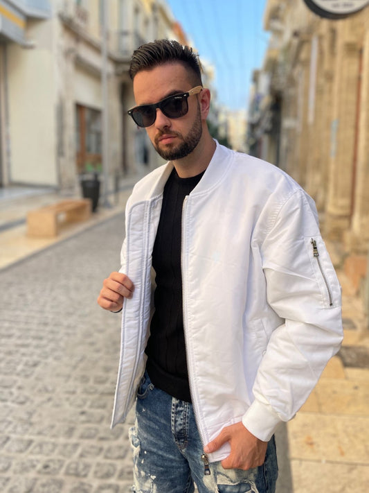 Μπουφάν FLY BOMBER άσπρο