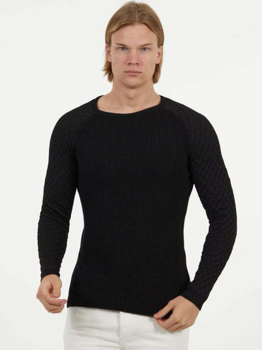 Μπλούζα με ανάγλυφη υφή μαύρη