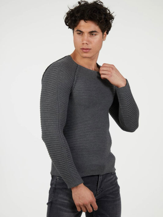 Μπλούζα πλεκτή ανθρακί