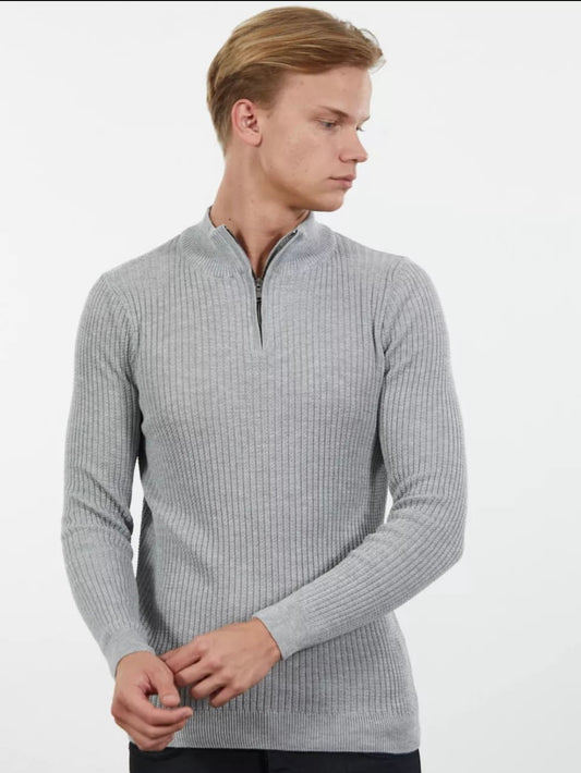 Μπλούζα με φερμουάρ γκρι