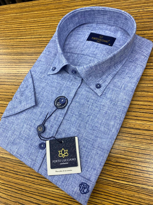 Πουκάμισο PORTO LUCCIANO κοντομάνικο γαλάζιο
