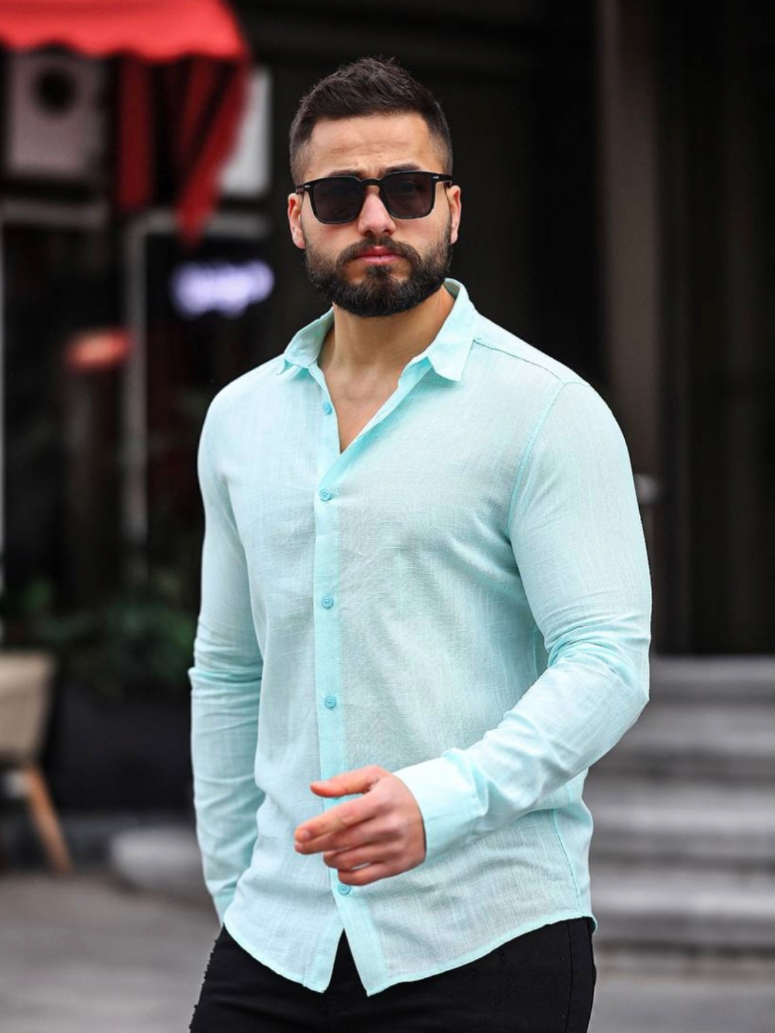 Πουκάμισο PULGAR λινό μέντα