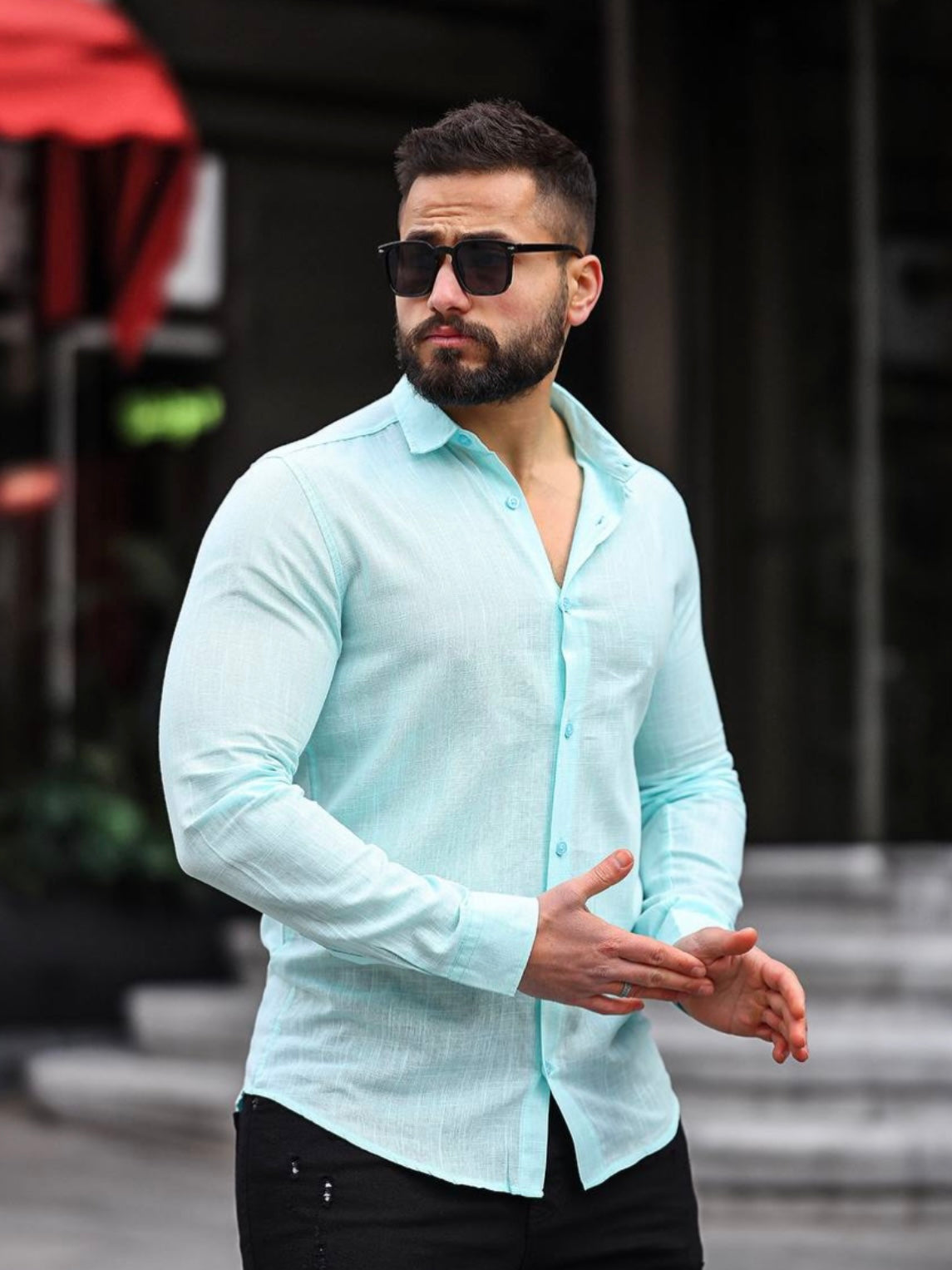 Πουκάμισο PULGAR λινό μέντα