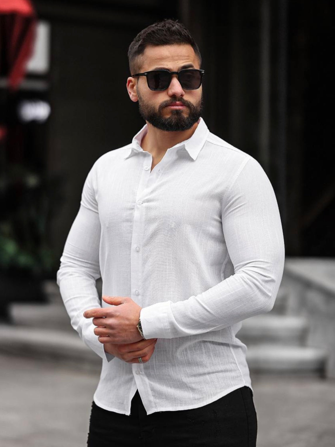 Πουκάμισο PULGAR λινό άσπρο