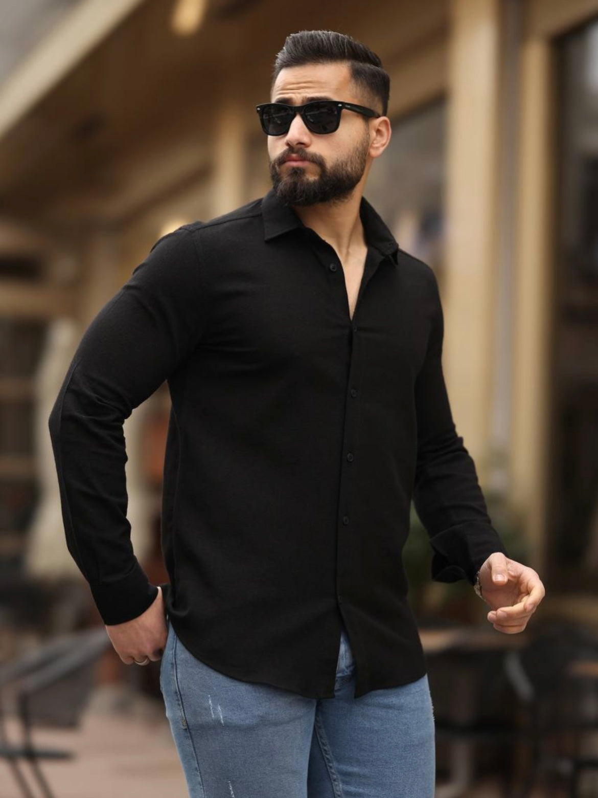 Πουκάμισο PULGAR λινό μαύρο