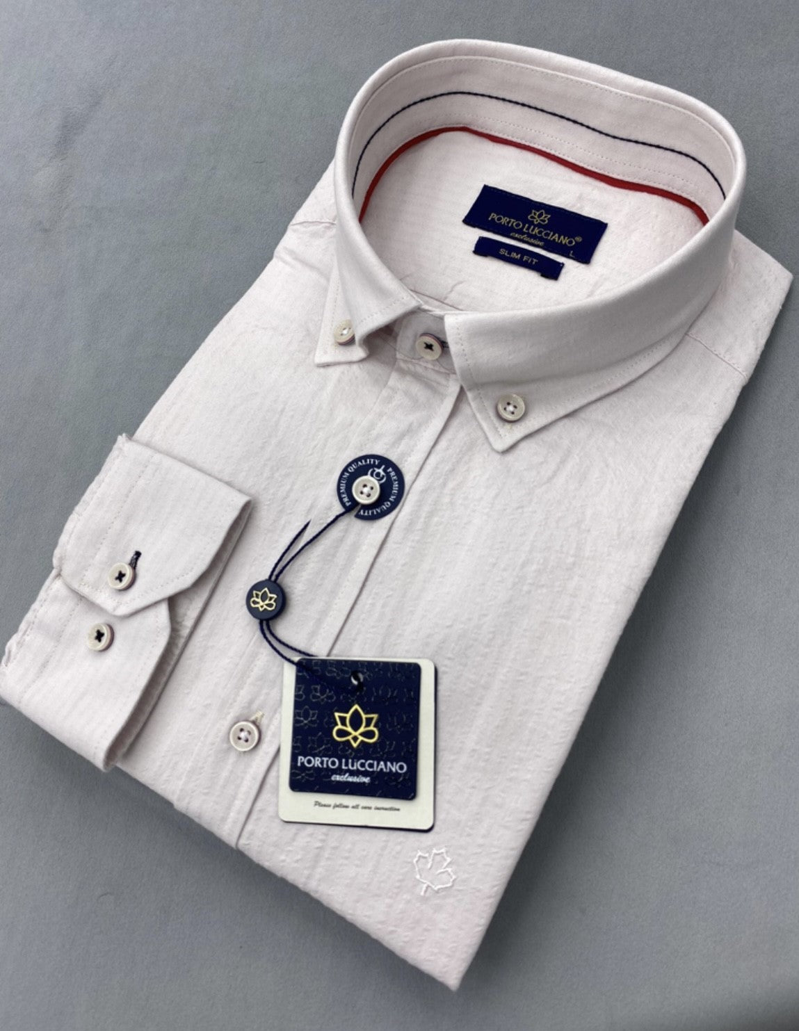 Πουκάμισο PORTO LUCCIANO γκοφρέ εκρού