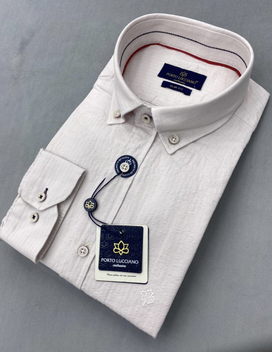Πουκάμισο PORTO LUCCIANO γκοφρέ εκρού