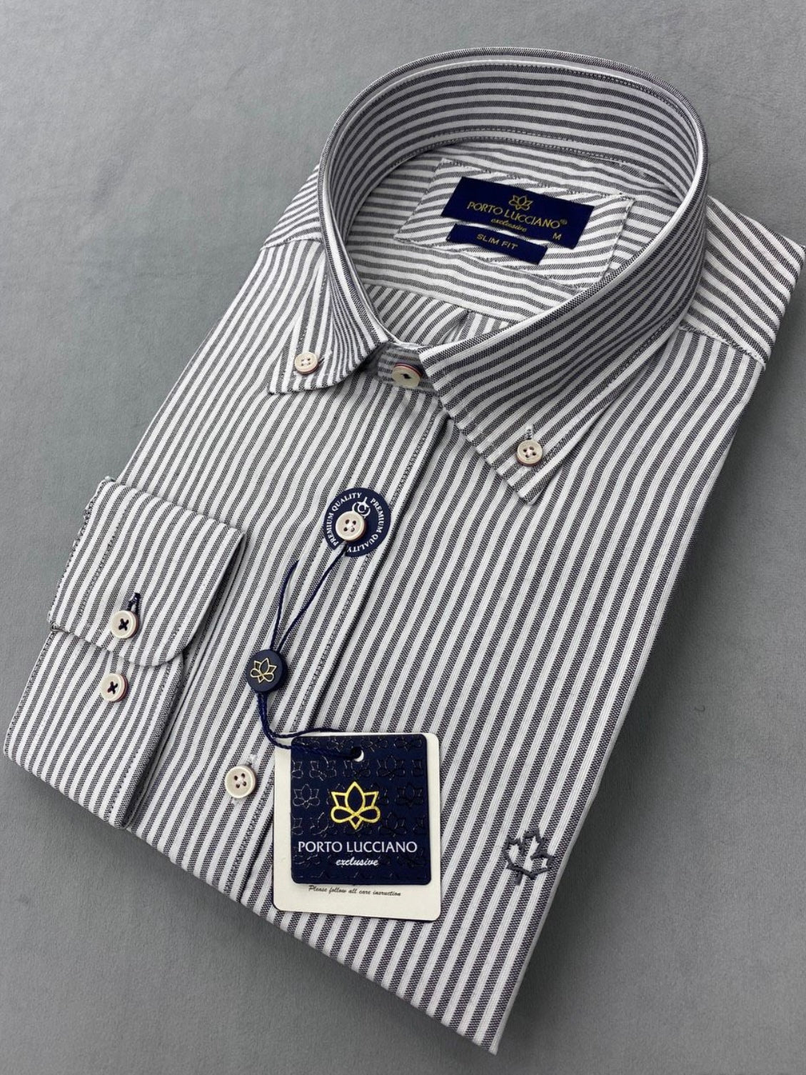 Πουκάμισο PORTO LUCCIANO ριγέ μαύρο