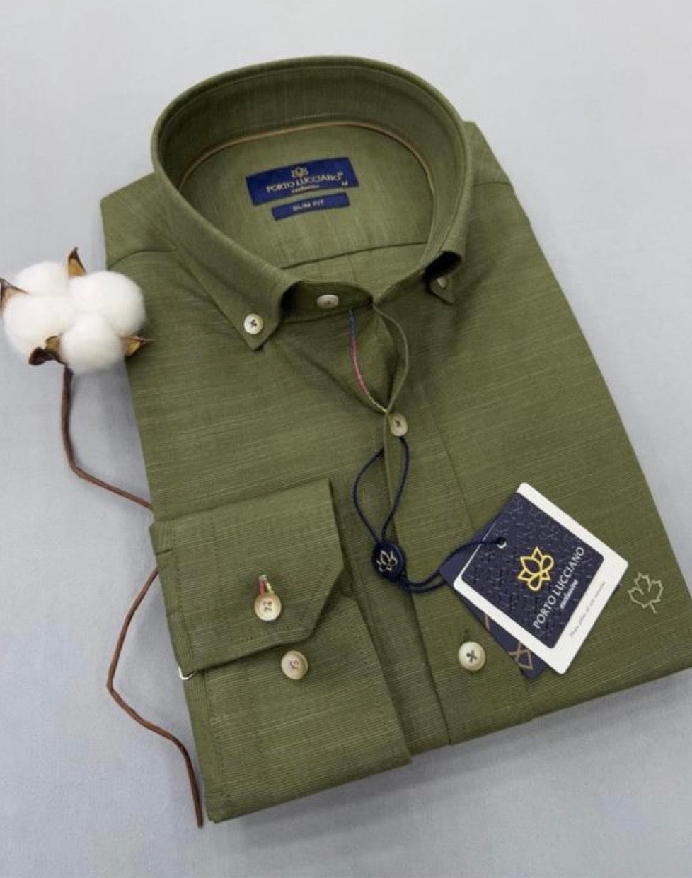 Πουκάμισο PORTO LUCCIANO χακί