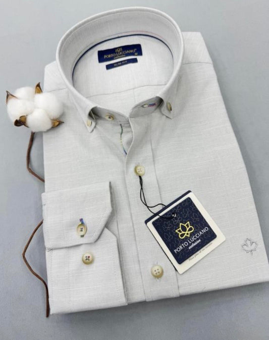 Πουκάμισο PORTO LUCCIANO ανοιχτό σταχτί