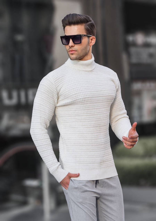 Πουλόβερ ζιβάγκο MADMEXT άσπρο