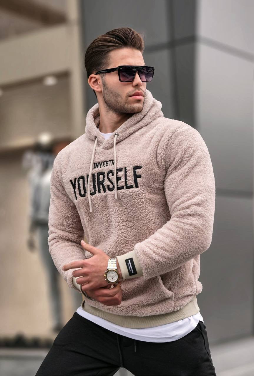 Φούτερ Fleece MADMEXT μπεζ