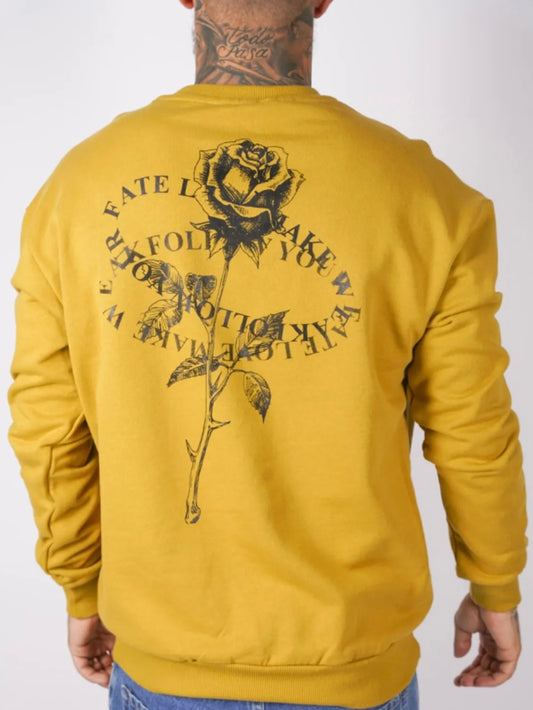 Φούτερ με στάμπα κίτρινο