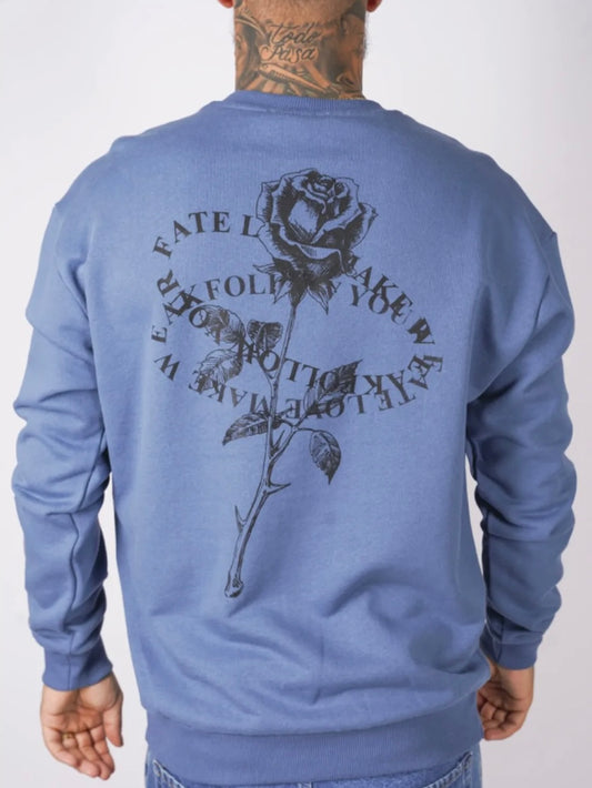 Φούτερ με στάμπα μπλε