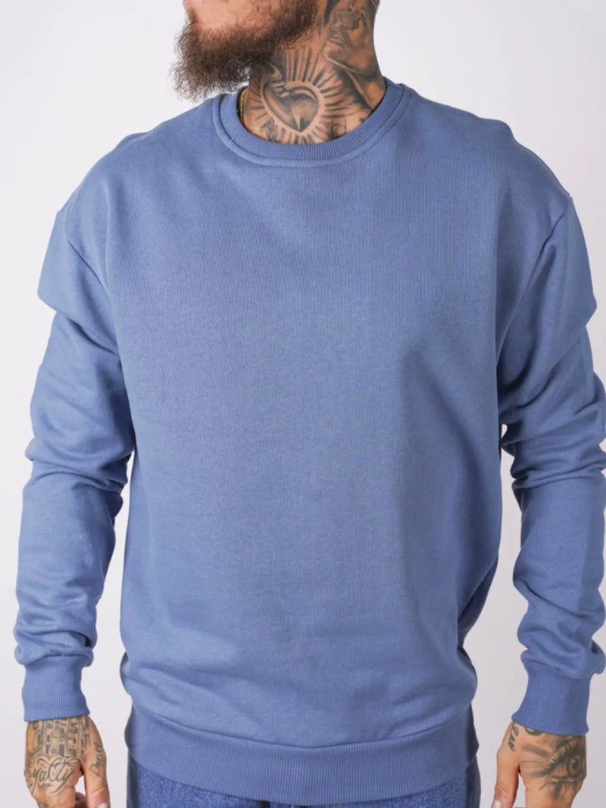 Φούτερ με στάμπα μπλε